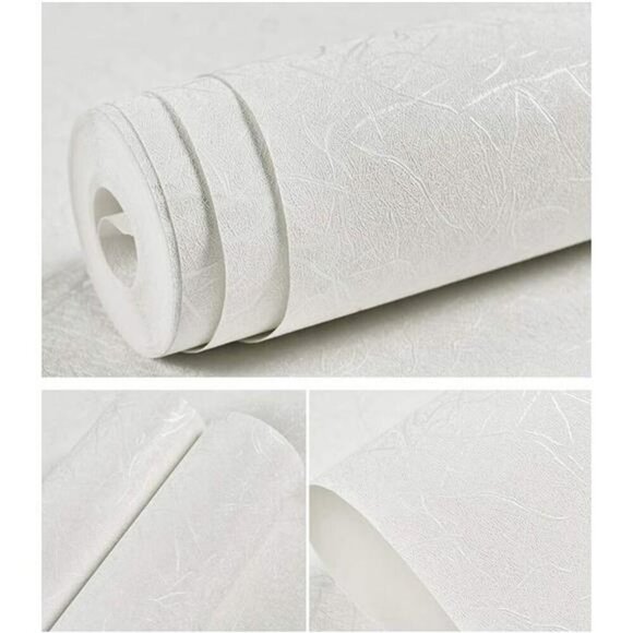 White Peel and Stick Wallpaper Textured Contact Paper for Walls Cabinets Shelf - Picture 1 of 7
